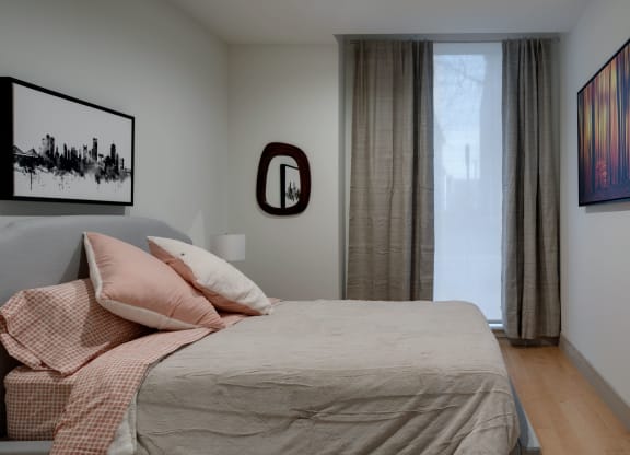 Bedroom with Frames at Saint James Place, Cambridge, MA 02140